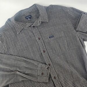 Structure Mens XL Shirt Cotton Grid Plaid Long Sleeve Button Down Preppy Classic